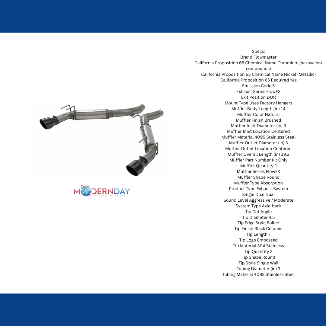 Fits Chevy Camaro 2010-2015 Axle Back Exhaust System FlowFX 6.2L 3.0 717991