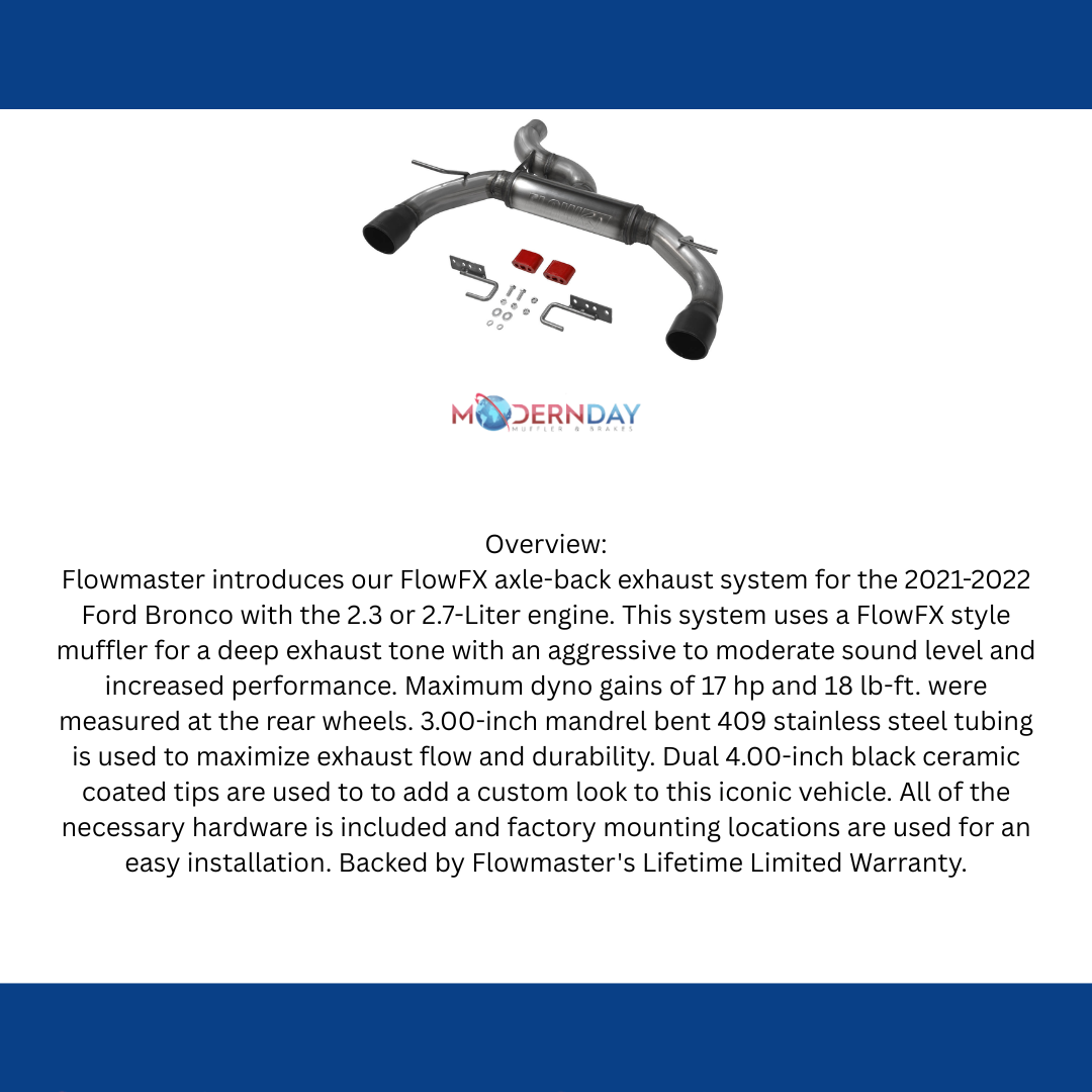 Ford Bronco 2021-2025 Axle Back Exhaust System Dual Exit FlowFX 718123