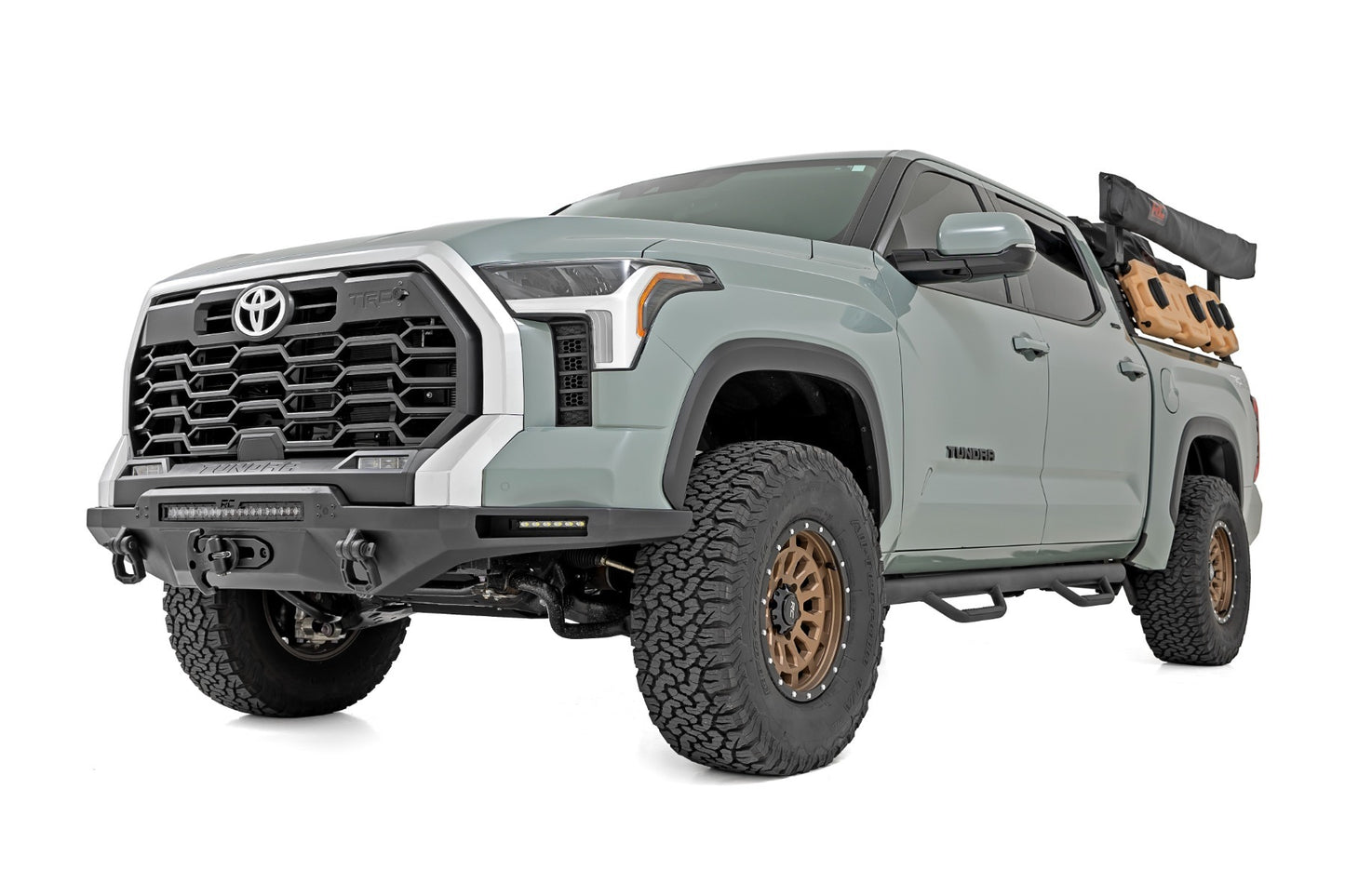 Fits Toyota Tundra 2WD/4WD (2022-24) Hybrid Front Bumper; 12000S; Blk LED; 72007