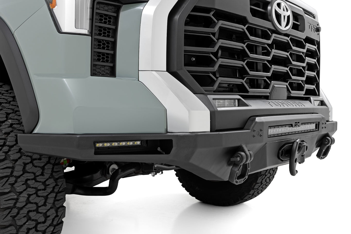 Fits Toyota Tundra 2WD/4WD (2022-24) Hybrid Front Bumper; 12000S; Blk LED; 72007
