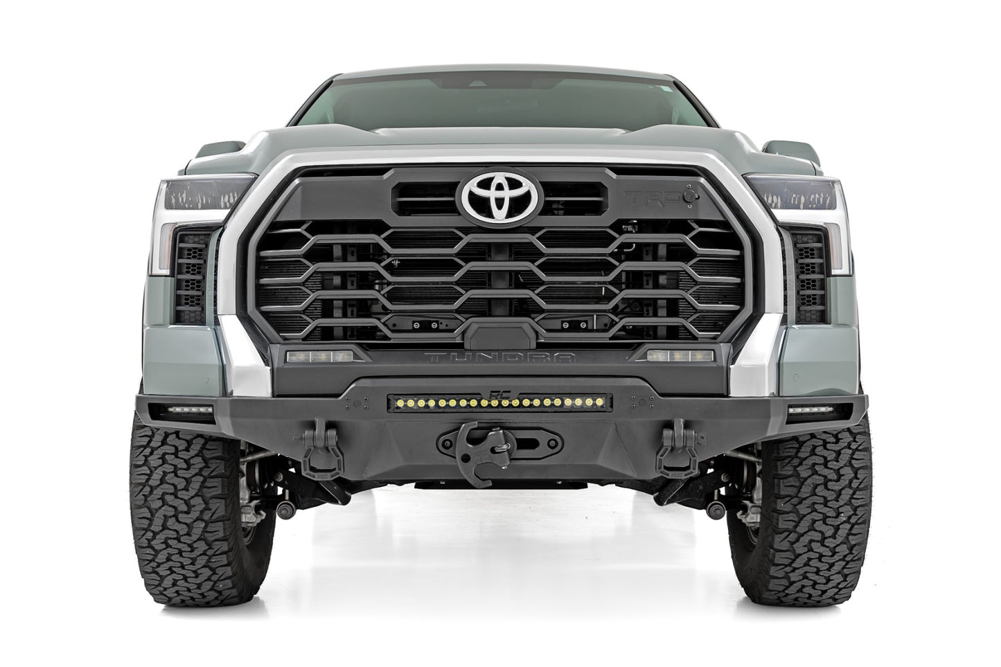 Fits Tundra(2022-24) Hybrid Front Bumper 12000S Blk LED w/ White DRL 72008