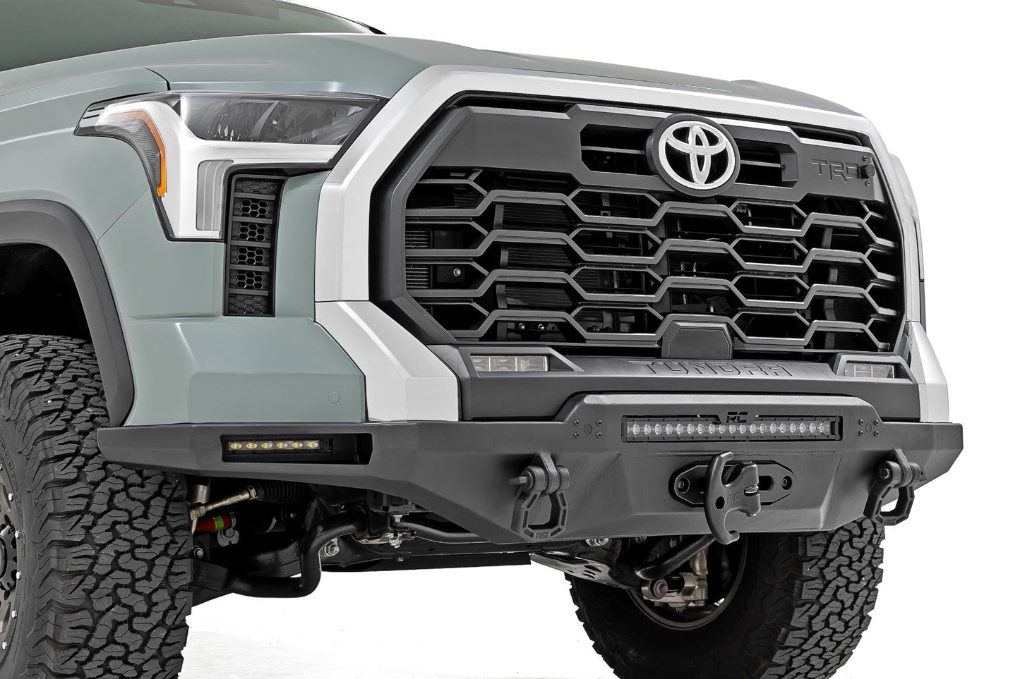 Fits Tundra(2022-24) Hybrid Front Bumper 12000S Blk LED w/ White DRL 72008