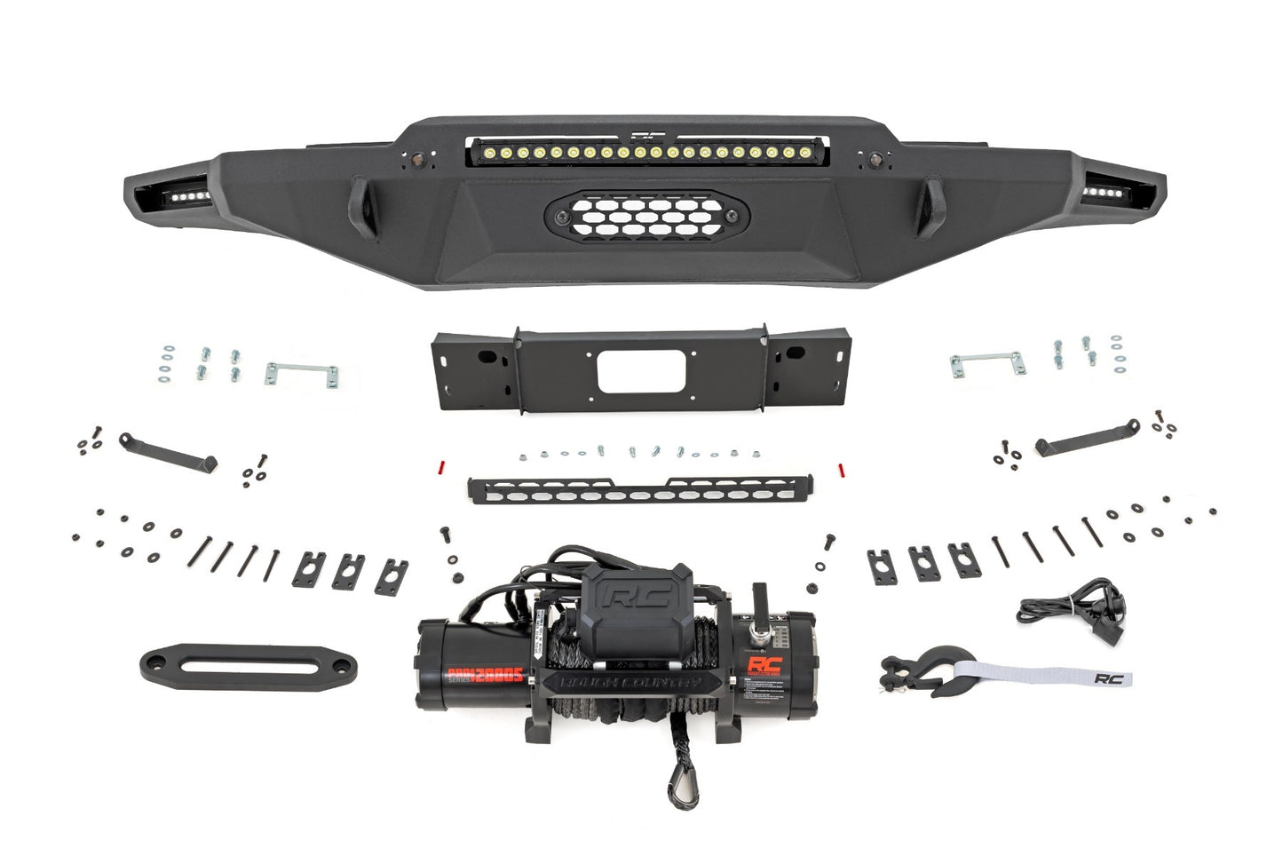 Fits Tundra(2022-24) Hybrid Front Bumper 12000S Blk LED w/ White DRL 72008