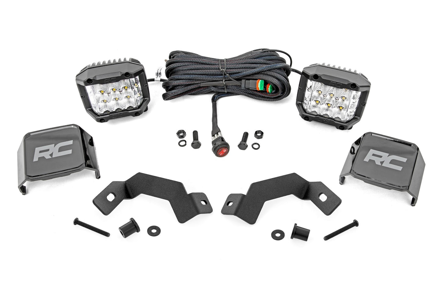 Rough Country LED Light Kit - Ditch Mount -  3" OSRAM - Wide - Toyota Land Cruiser (24-25) - 72116