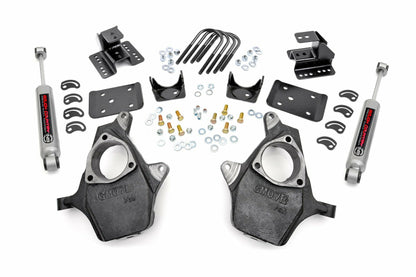 Fits Chevy/GMC 1500 (99-06 & Classic) Lowering Kit; 2 Inch FR; 4 Inch RR; 722.2