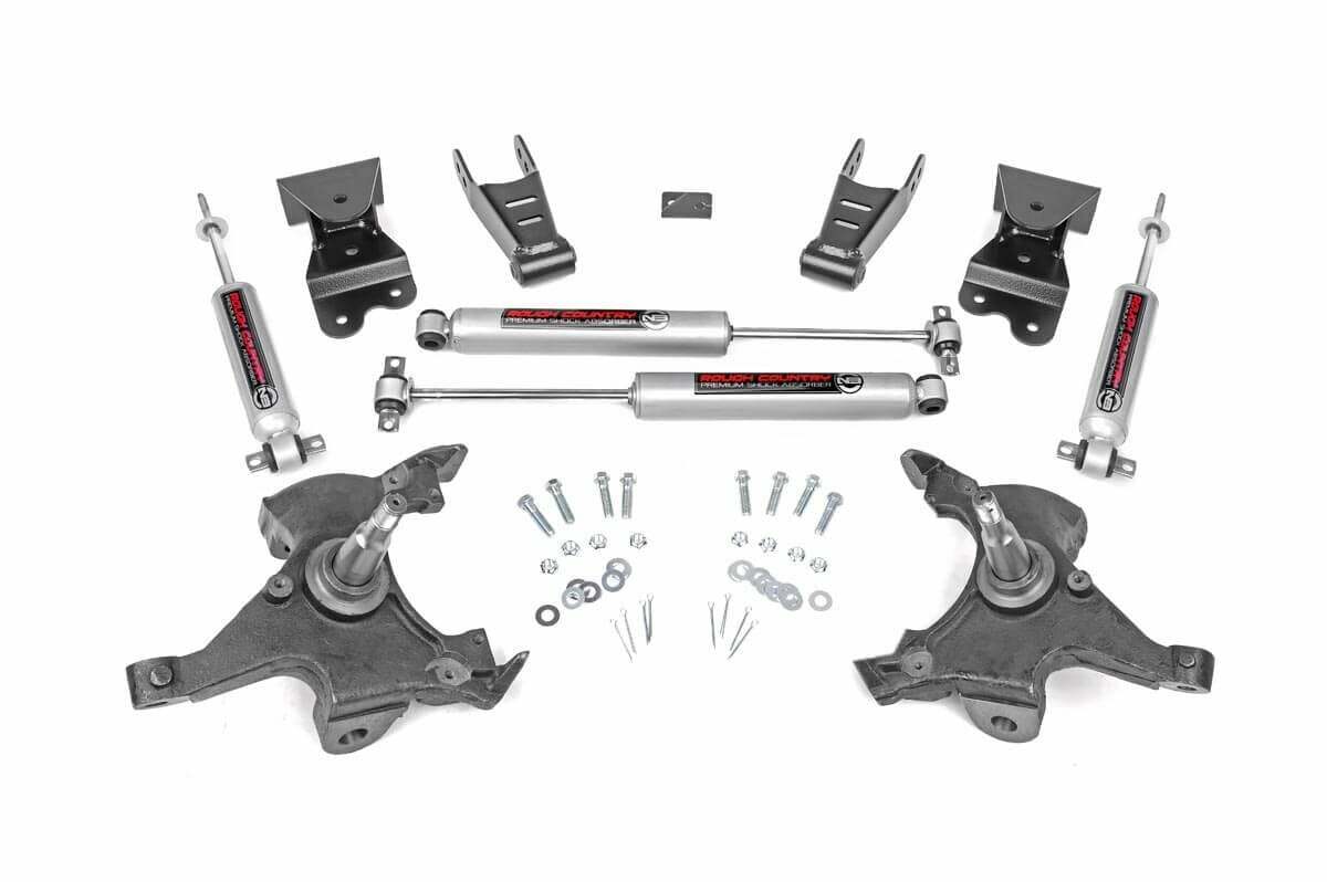Fits Chevy C1500/K1500 Truck 2WD (88-99) Lowering Kit; 2" FR; 4" RR; 725.2