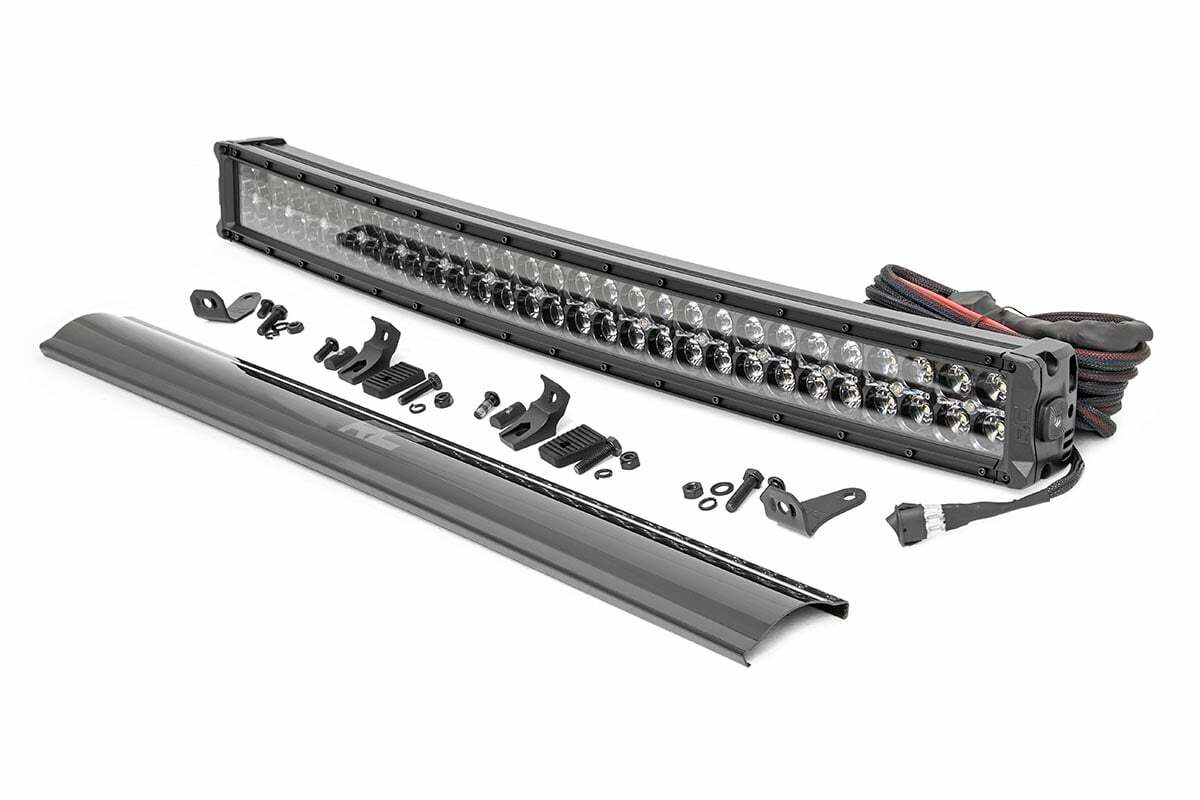 30 Inch Black Series LED Light Bar; Curved; Dual Row; Cool White DRL 72930BD