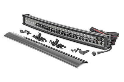 30 Inch Black Series LED Light Bar; Curved; Dual Row; Amber DRL 72930BDA