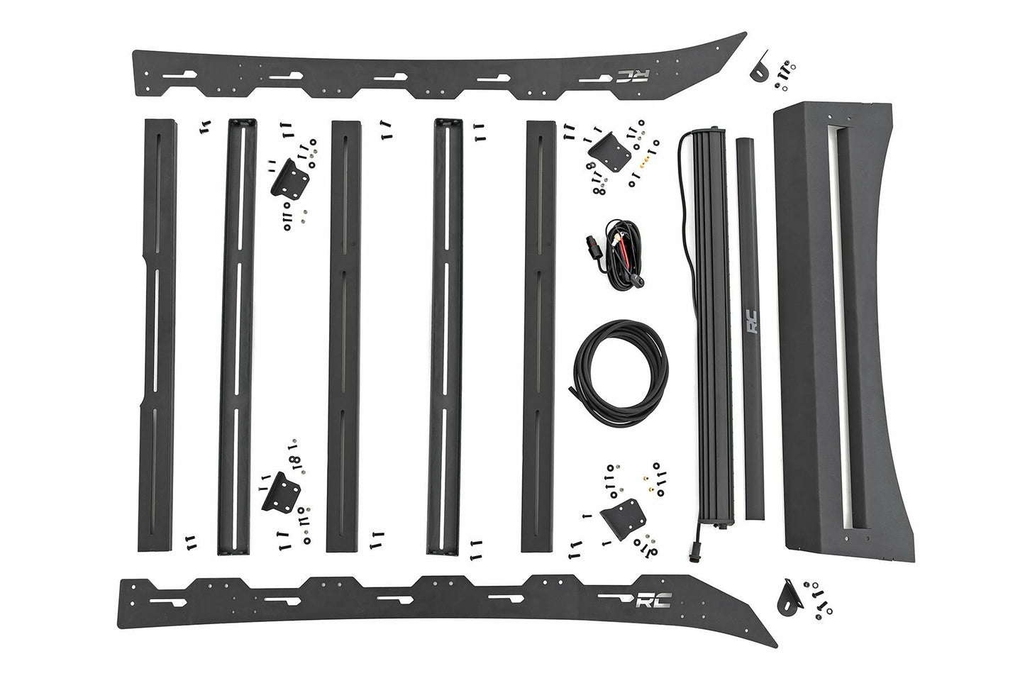 Fits Toyota Tacoma 2WD/4WD (2005-2023) Roof Rack; Front LED Lights; 73107