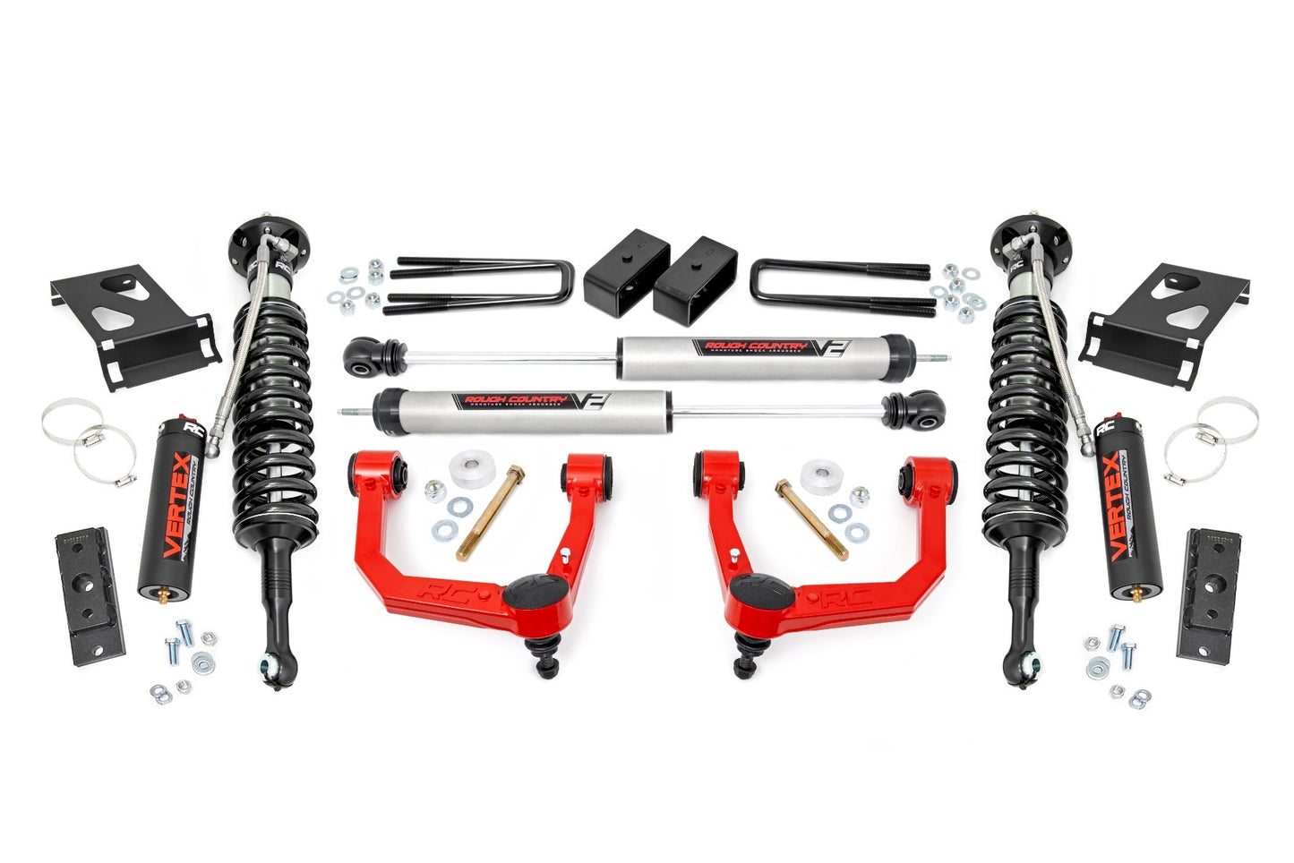 Fits Toyota Tacoma 4WD (2005-2023) 3.5 Inch Lift Kit; UCA; Vertex/V2; 74257RED