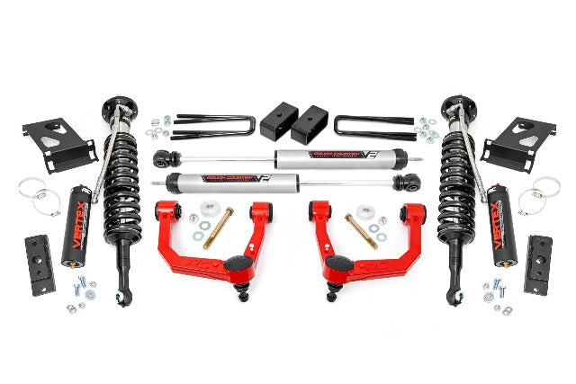 Fits Toyota Tacoma 4WD (2005-2023) 3.5 Inch Lift Kit; UCA; Vertex/V2; 74257RED