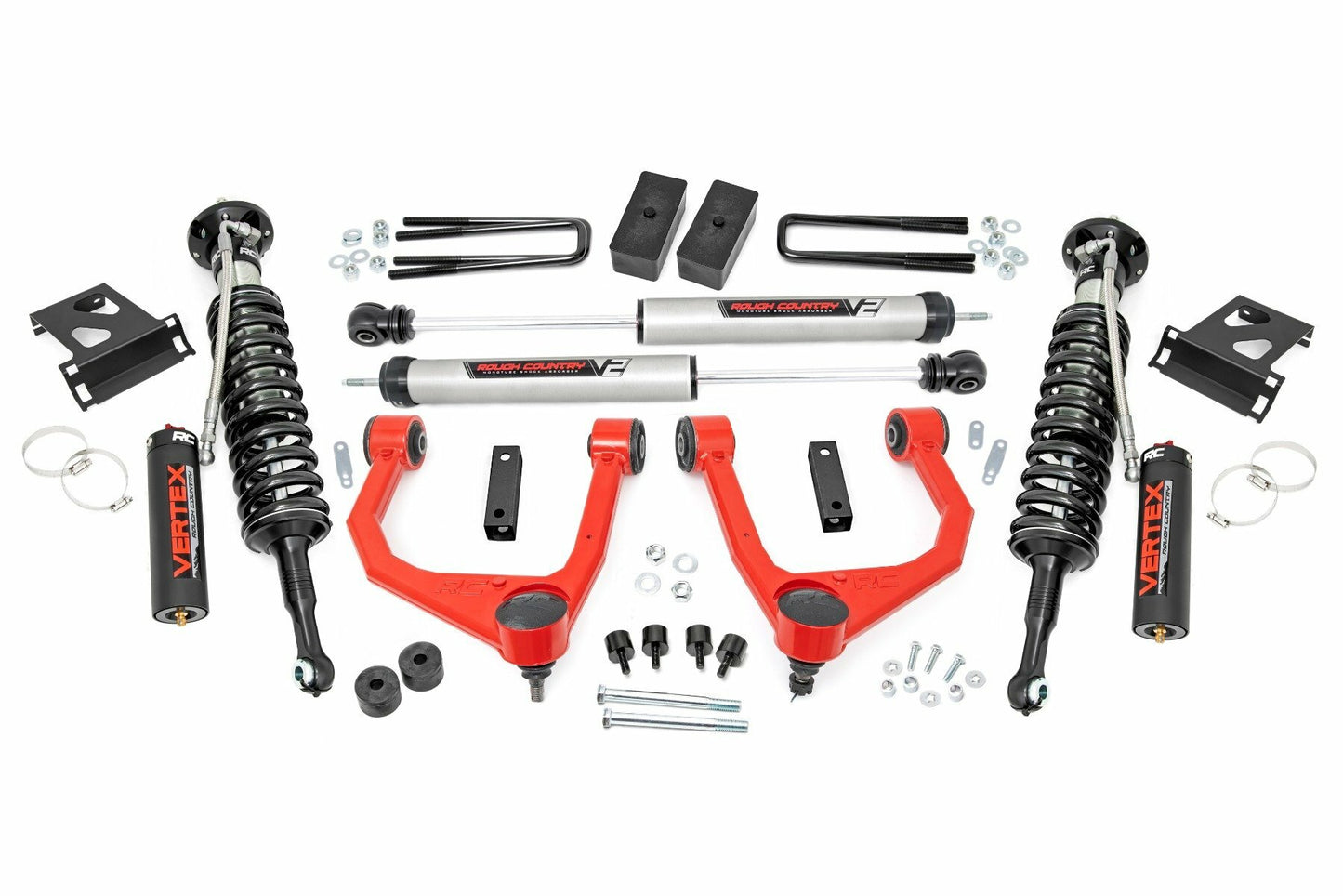 Fits Toyota Tundra 4WD (2007-2021) 3.5 Inch Lift Kit; Vertex/V2; 76857RED