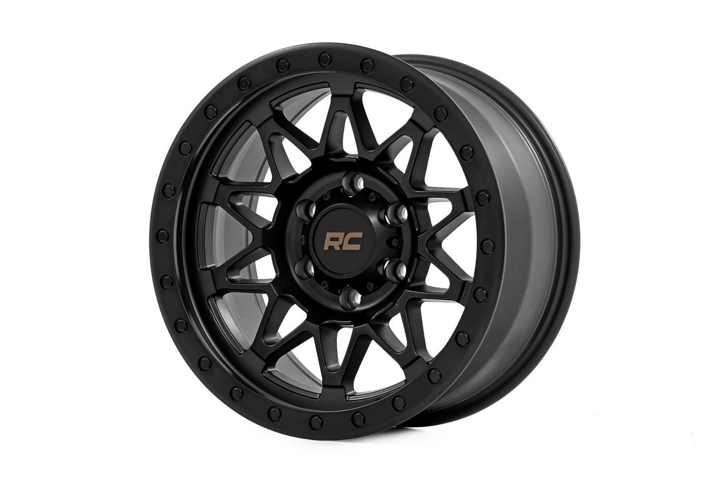 Rough Country 78 Series Wheel - Simulated Beadlock - Black - 17x8.5 - 6x5.5 - +0mm - 78170912B