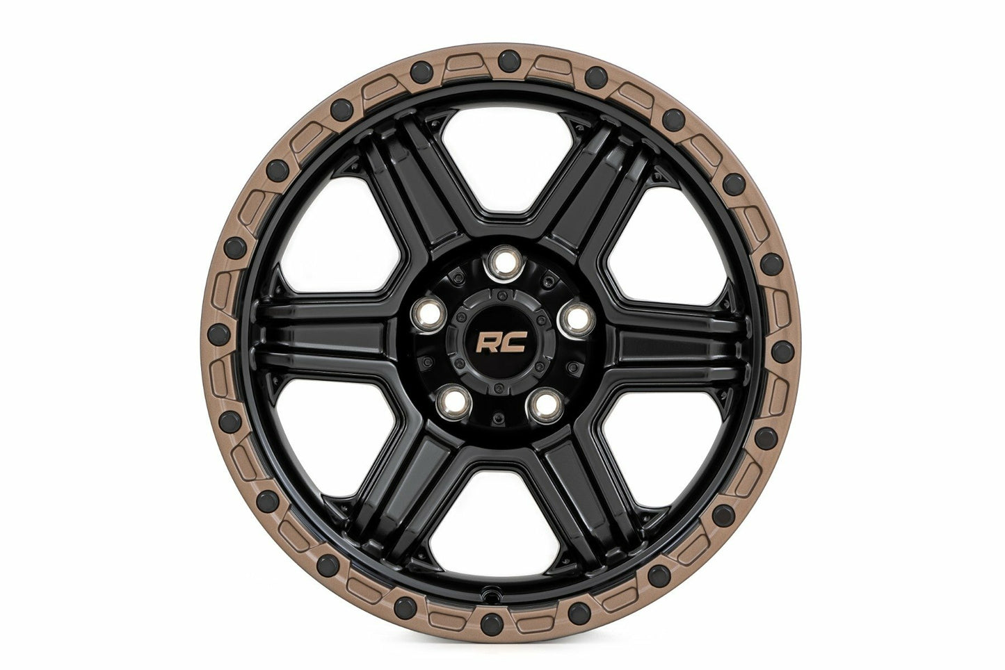 Rough Country 79 Series Wheel Black w/Bronze Ring 17x8.5 5x5.0 0mm 79170918