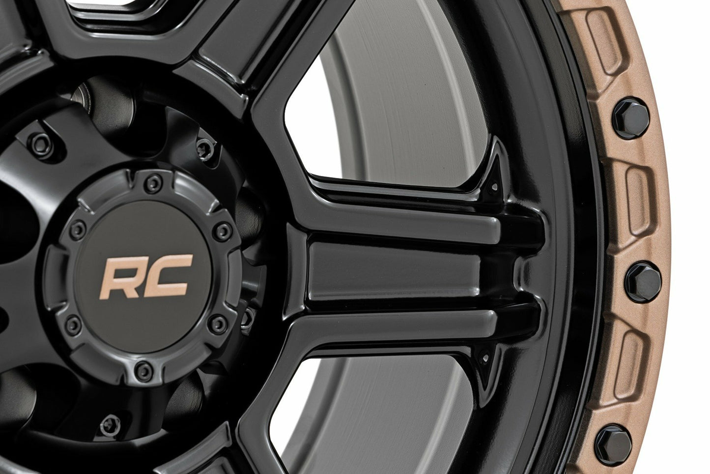Rough Country 79 Series Wheel Black w/Bronze Ring 18x9 5x5.0 0mm 79180918