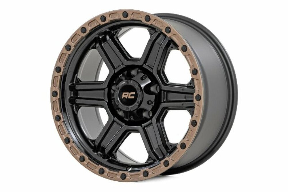Rough Country 79 Series Wheel Black w/Bronze Ring 18x9 6x5.5 +18mm 79181812