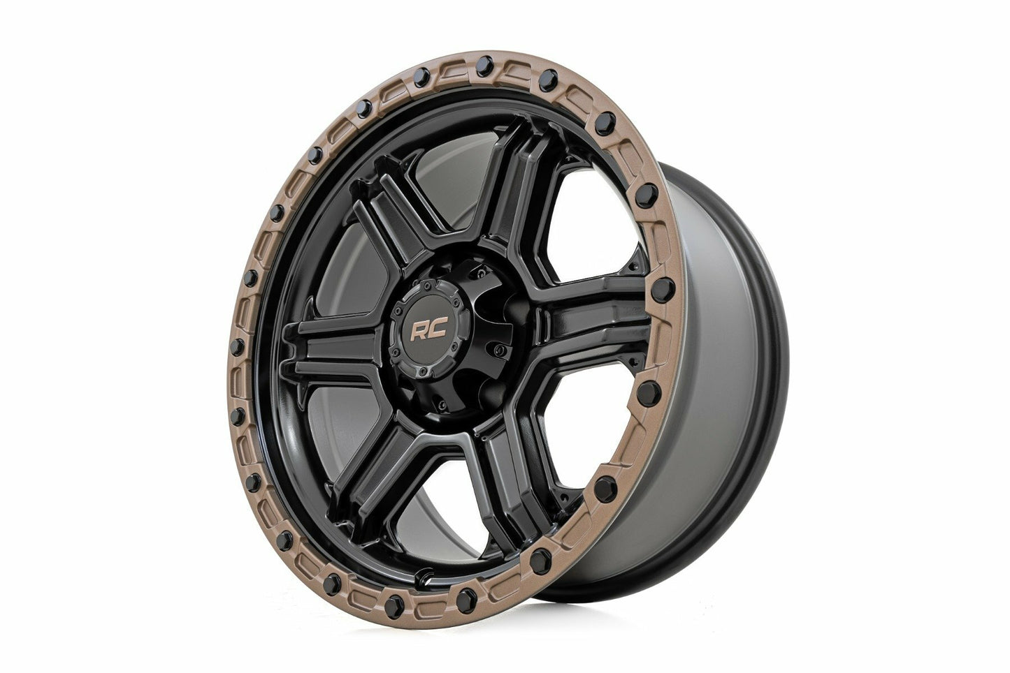 Rough Country 79 Series Wheel Black w/Bronze Ring 18x9 6x5.5 +18mm 79181812