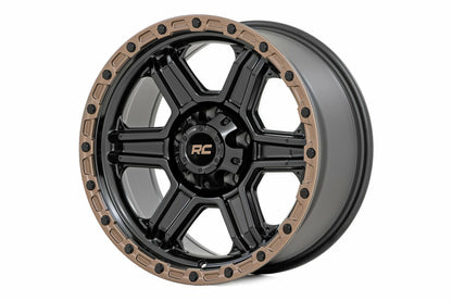 Rough Country 79 Series Wheel Black w/Bronze Ring 18x9 6x5.5 +18mm 79181812