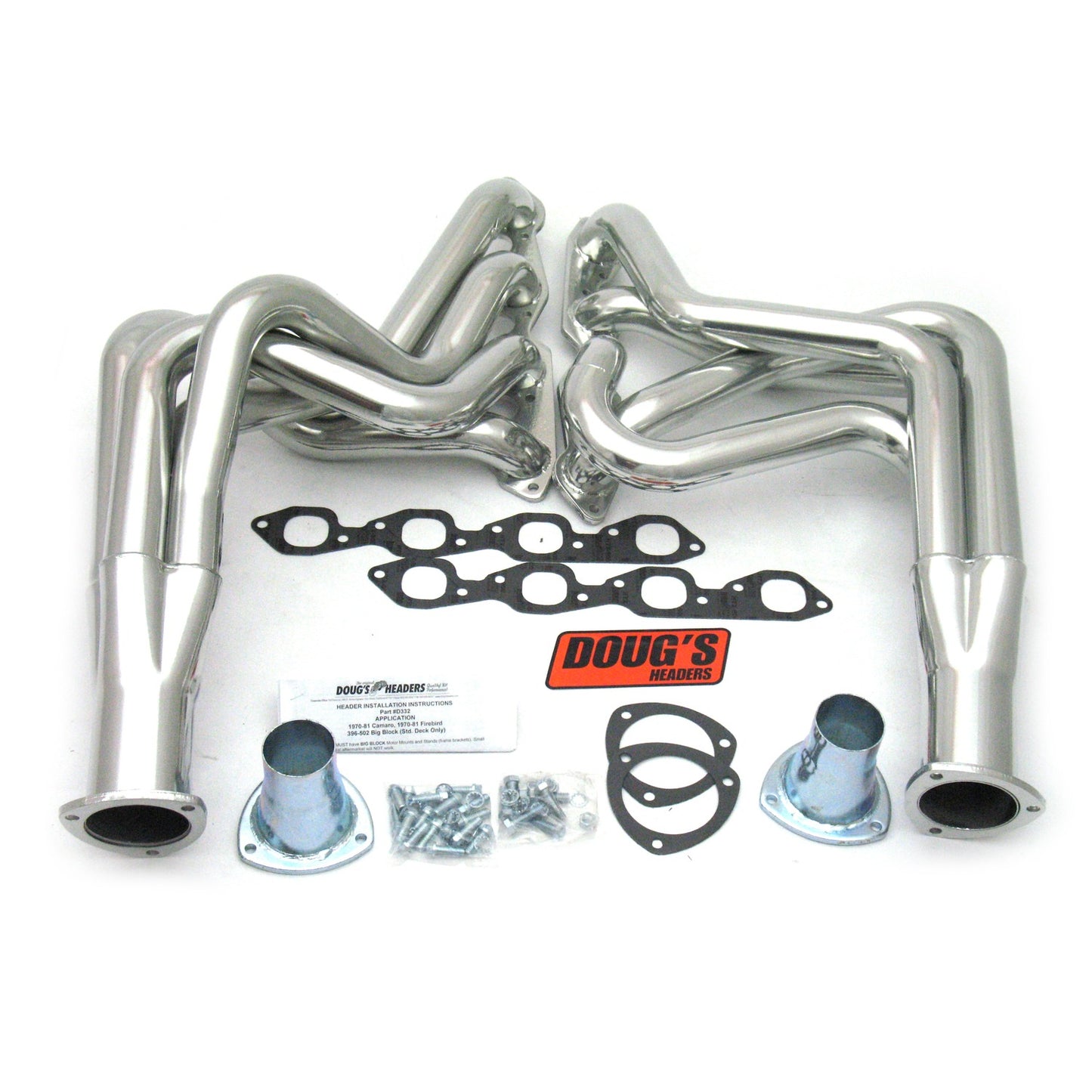 Long Tube Headers for 70-81 GM F Body 396-502 BBC Non Cat no EGR or A.I.R. D332