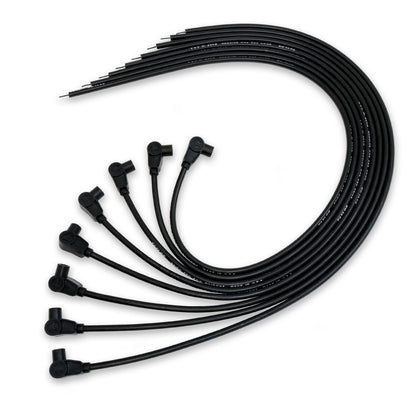 Spark Plug Wire Set Universal 8mm Silicone Spiro Pro 90? 350 ohm/ft Black 73061