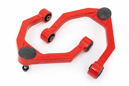 Fits Nissan Titan XD 4WD (2016-2024) Red Forged Upper Control Arms; 80001RED