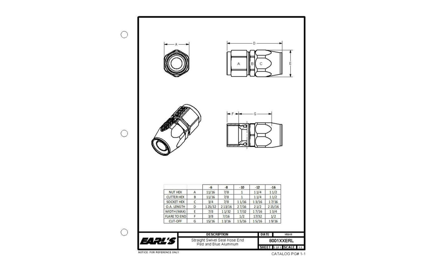 Earls Swivel-Seal&reg; Hose End - 800106ERL