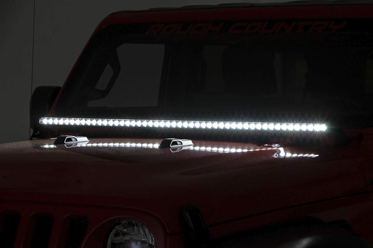 Fits Jeep Gladiator JT(18-24) LED Light Cowl Mount 50" Spectrum Single Row 80057