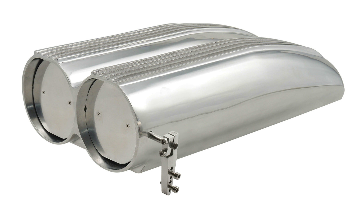 Mr. Gasket Air Scoop Double Barrel Shotgun Style Scoop Polished Aluminum 8008MRG