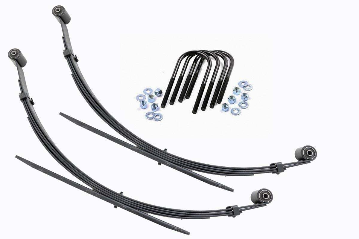 Fits Ford F-250/F-350 SD 4WD (99-04) Rear Leaf Springs; 4" Lift; Pair; 8066Kit
