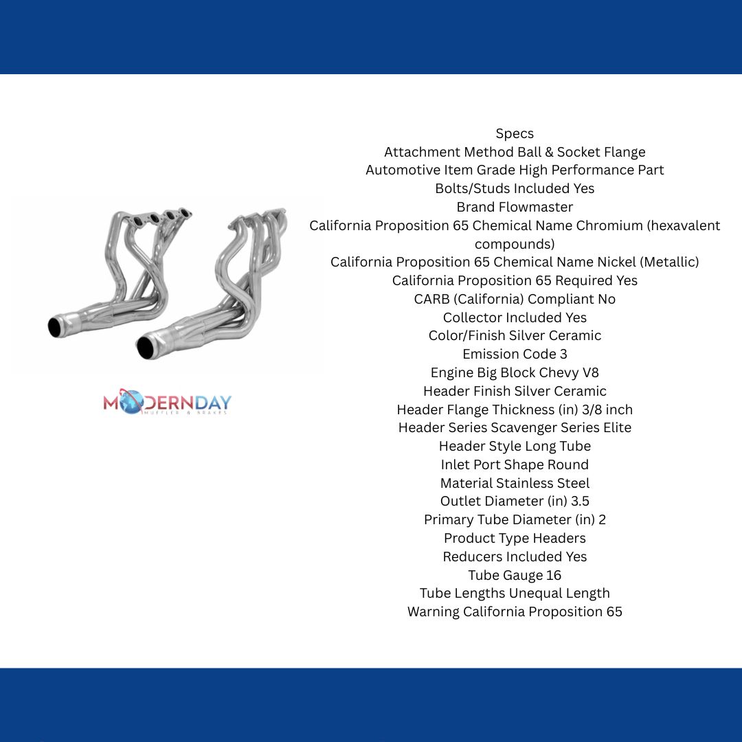 1967-1969 Chevrolet Camaro Elite Header Flowmaster Scavenger Series 814112