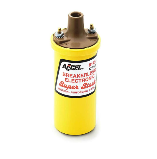 ACCEL Ignition Coil - SuperStock - Breakerless Electronic Coil - Yellow -8145ACC
