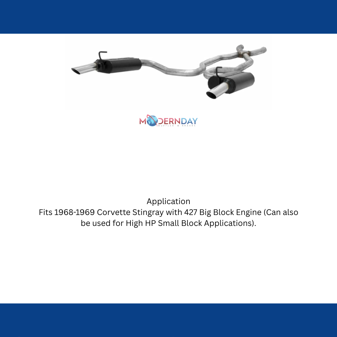 1968-1969 Chevy Corvette Crossmember-back System Flowmaster Force II 817695