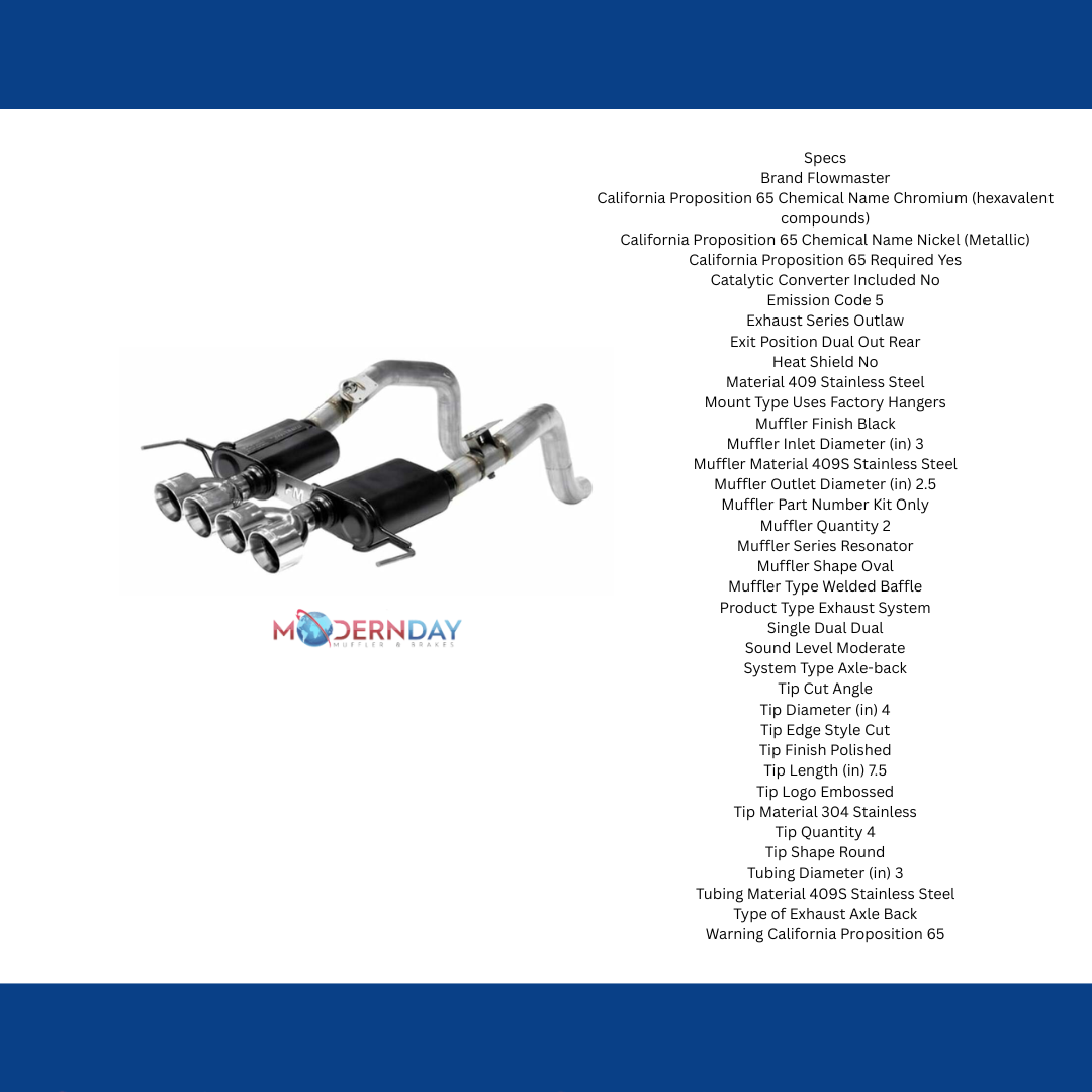 14-19 Chevy Corvette Axle-back Exhaust System Flowmaster 817754