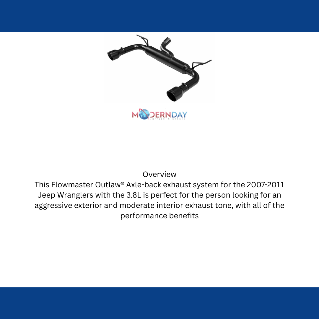 Flowmaster 817755 - Outlaw Axle-Back Exhaust System fits 2007-2011 Jeep Wrangler - with 3.8L Engine