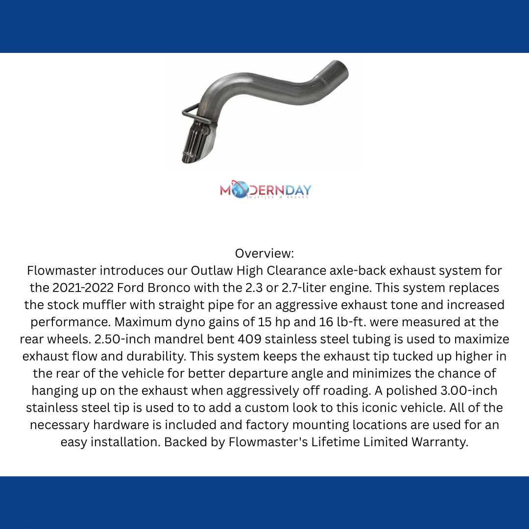 Fits Bronco 2021-2022 Axle Back Exhaust Pipe System 2.3L,27L  818125