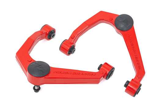 Fits Nissan Frontier 4WD (2005-2024) Red Forged Upper Control Arms; 82009RED