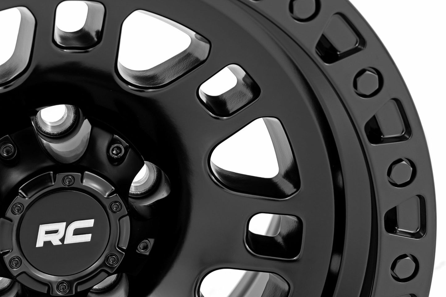 Rough Country 82 Series Wheel Semi Gloss Black 17x9 5x4.5 -12mm 82170913