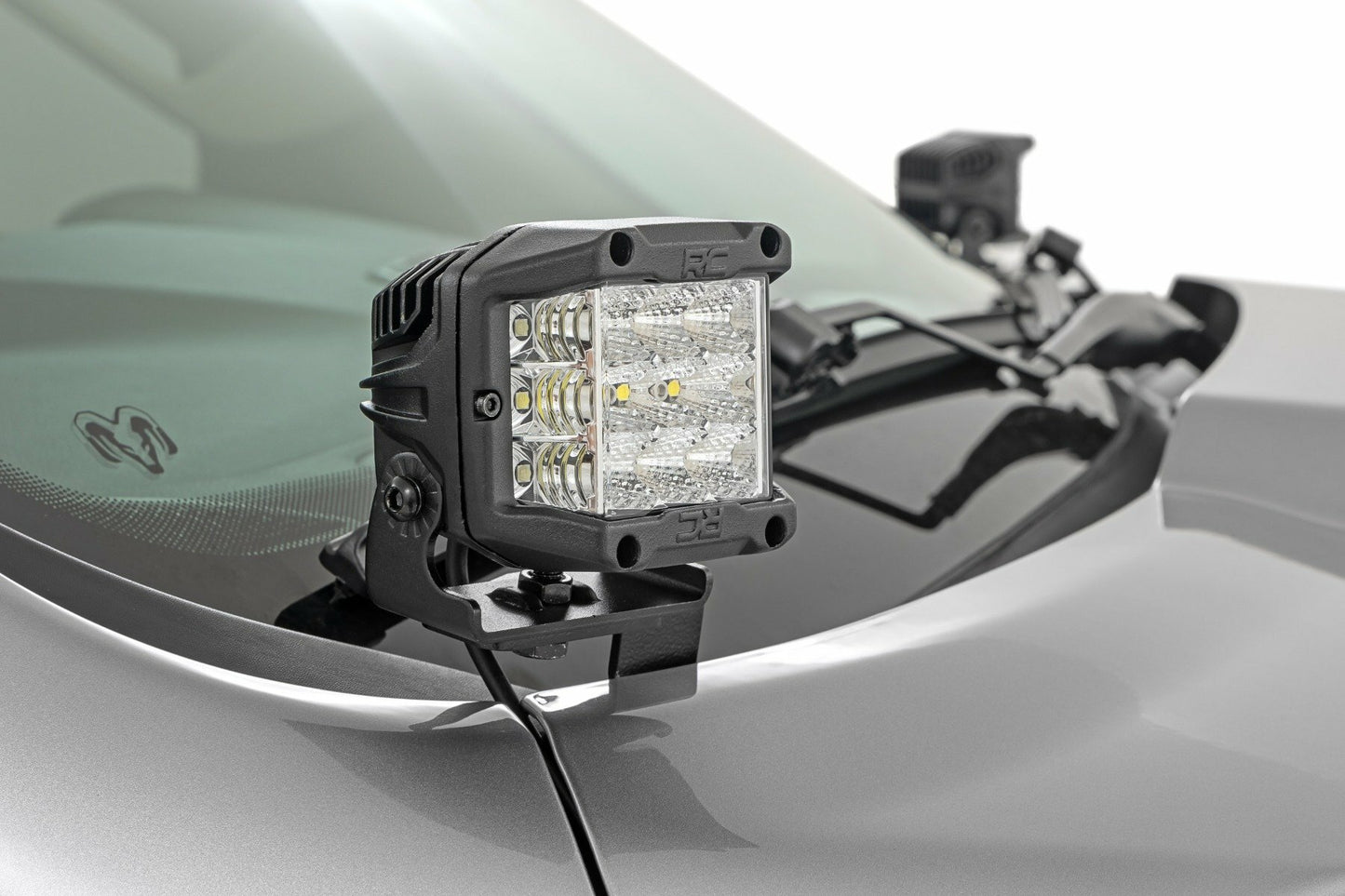 Fits Ram 1500 (19-25) LED Light Kit; Ditch Mount; 2" Black Pair; White DRL 82292