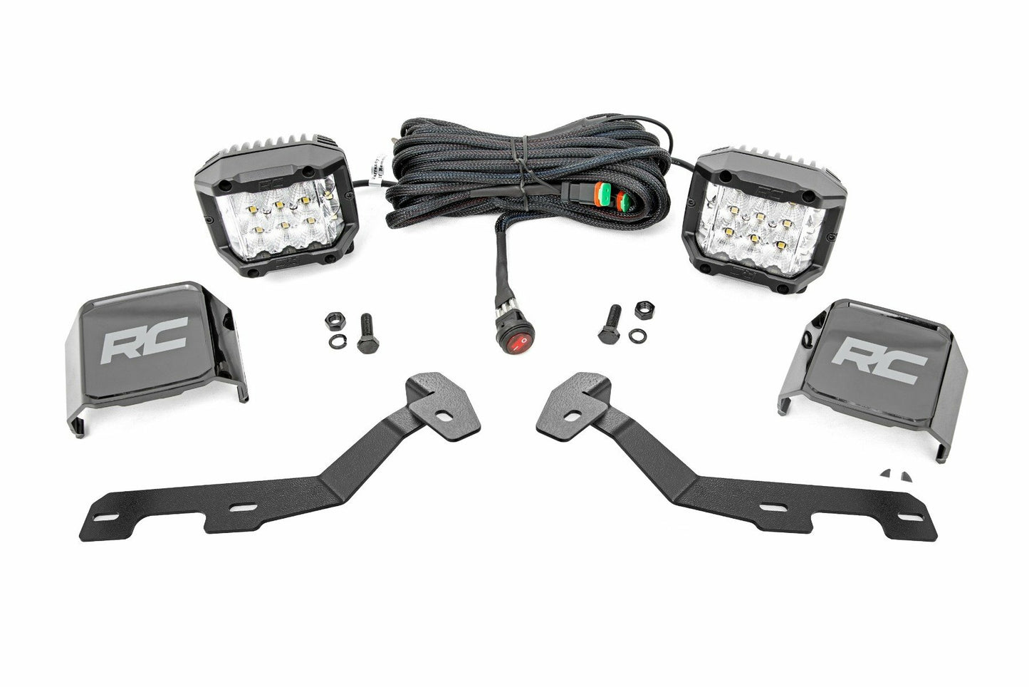 Fits Ram 1500 2&4WD (2019-2025) LED Light Kit; Ditch Mount; 3" OSRAM; Wide 82293