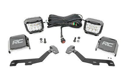 Fits Ram 1500 2&4WD (2019-2025) LED Light Kit; Ditch Mount; 3" OSRAM; Wide 82293