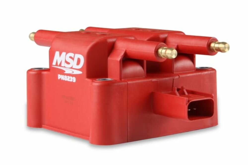 MSD Ignition Coil 1994-2006 Dodge/Chrysler 2.0/2.4/4.0L engines Red Single 8239