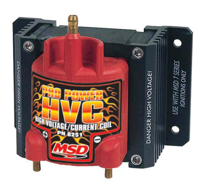 MSD, Ignition Coil ,HVC Series, 7 and 8 Series Ignitions, Red, Individual - 8251