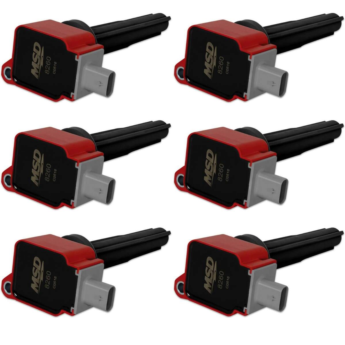 MSD Ignition Coils 2015-2017  Ford 2.7L V6 Ecoboost engines, Red ,6-Pack - 82606