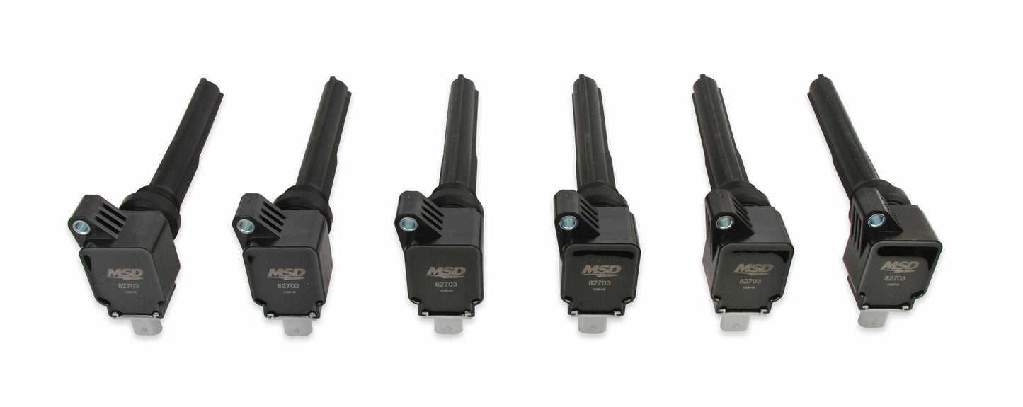MSD Ignition Coils 2017-2020 Ford 3.5L EcoBoost V6 engines, Black 6-Pack  827063