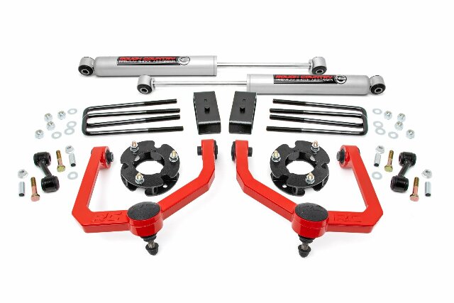 Fits Nissan Titan 2WD/4WD (2004-2024) 3 Inch Lift Kit; N3 Shocks; 83430RED
