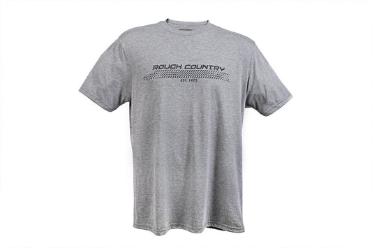 Rough Country T-Shirt - Horizontal Tread - Grey - LG - 84077LG