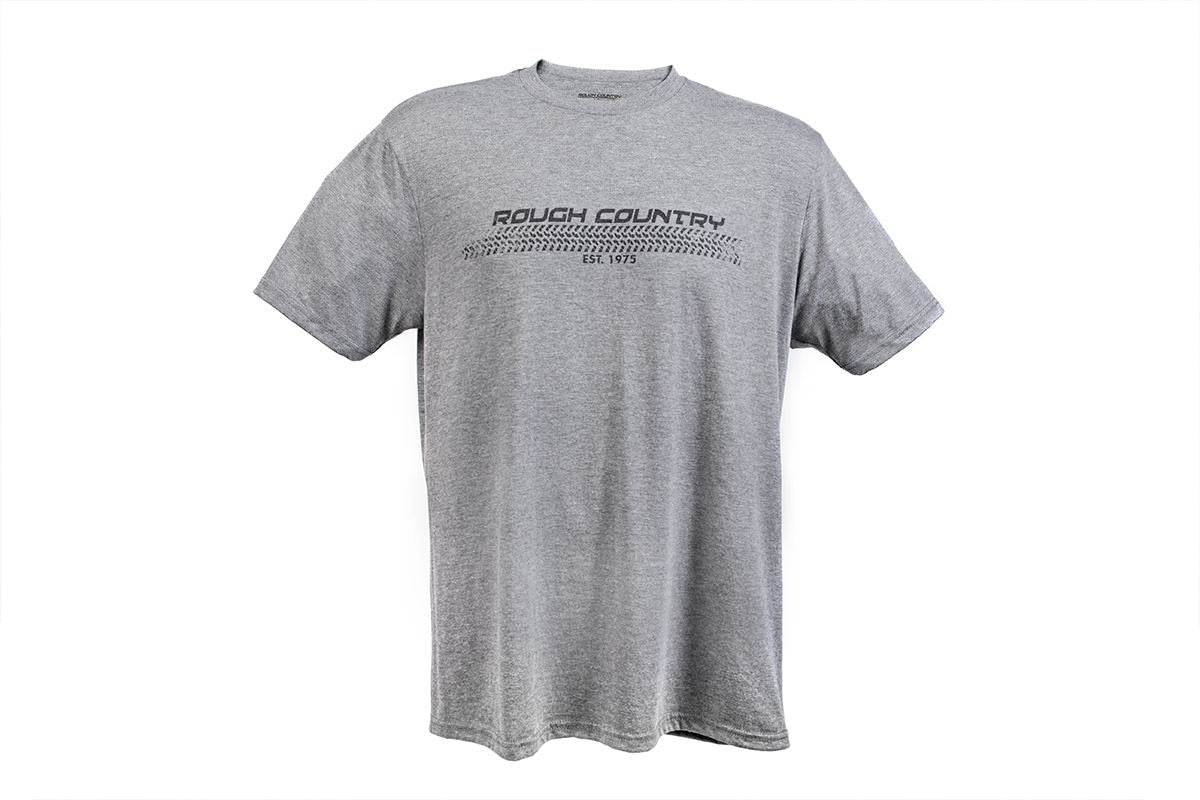 Rough Country T-Shirt - Horizontal Tread - Grey - MD - 84077MM