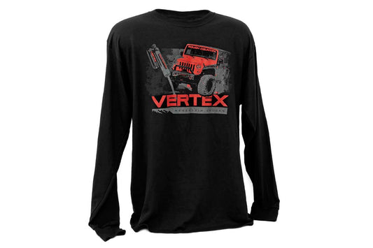 Rough Country T-Shirt - Long Sleeve - Vertex - Black - SM - 84090SM