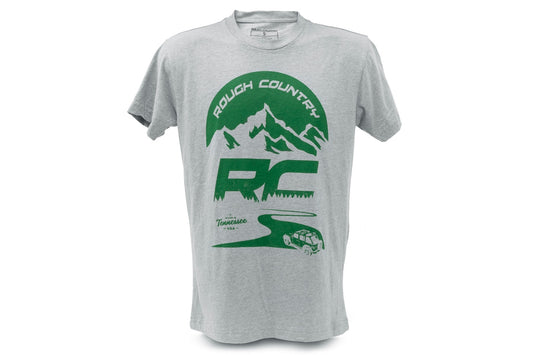 Rough Country T-Shirt - RC Mountains - HEATHER GRAY - LG - 84093LG