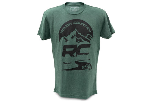 Rough Country T-Shirt - RC Mountains - Forest Green - 2XL - 840942XL